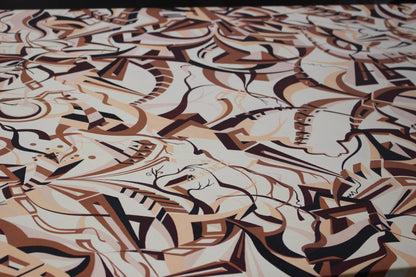 48x60 Japanese Acrylic Pen Painting On Stretched Canvas Ronnie Stelly - "Mourning Coffee" Signed Original