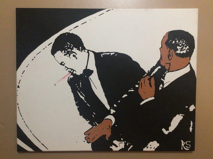 Original Signed "Will Smith vs Chris Rock" (16x20) Acrylic On Canvas