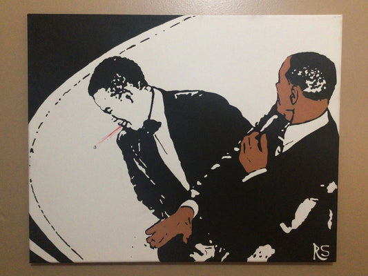 Original Signed "Will Smith vs Chris Rock" (16x20) Acrylic On Canvas