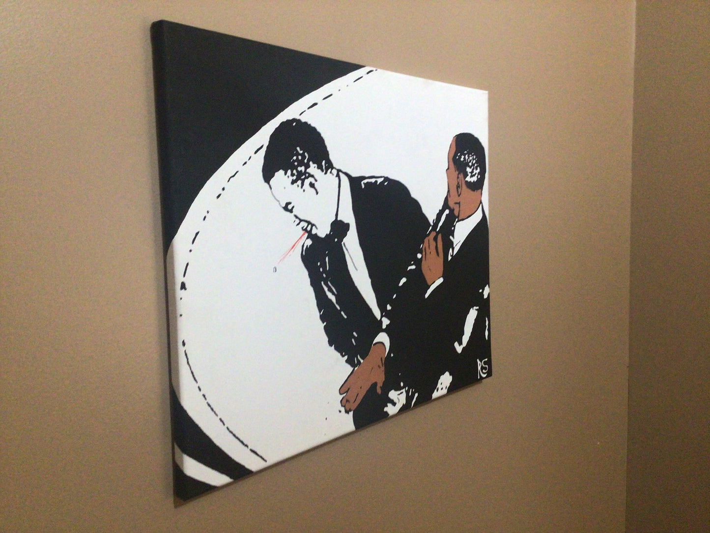 Original Signed "Will Smith vs Chris Rock" (16x20) Acrylic On Canvas