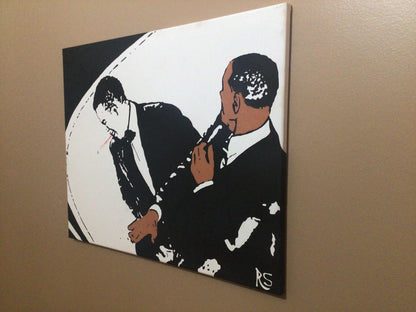 Original Signed "Will Smith vs Chris Rock" (16x20) Acrylic On Canvas