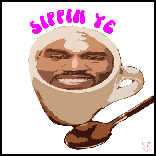 "Sippin Ye" Signed Original 30x30 Acrylic On Stretched Canvas